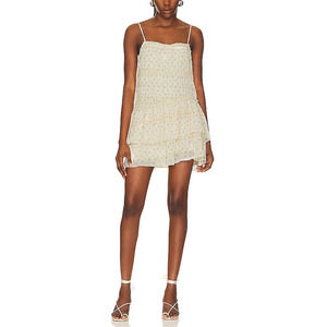 Camila Coelho 'Waverly' White Georgette Floral Mini Dress Size S